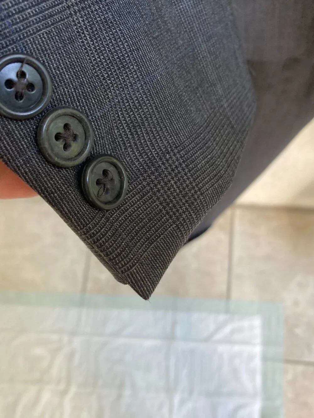 Brooks Brothers Two Pc Suit 42R Wool Charcoal Blue Tints 44